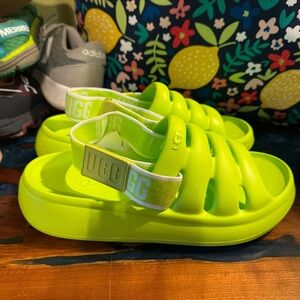 Lime Green Ugg slides NWT size 7